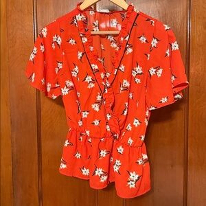 Sienna Sky Vibrant Orange Floral Top
